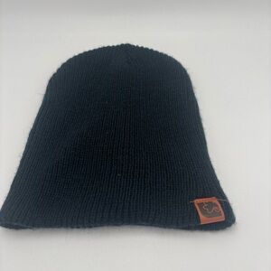 Elegant Black‎ Knit Beanie with Logo Patch